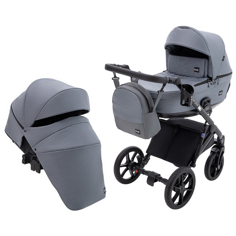 Універсальна коляска 2 в 1 Bair Kiwi Plus Soft сірий