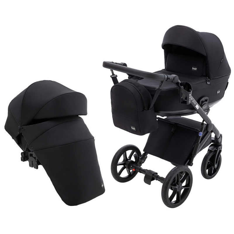Універсальна коляска 2 в 1 Bair Kiwi Plus Soft bkp-452 чорний
