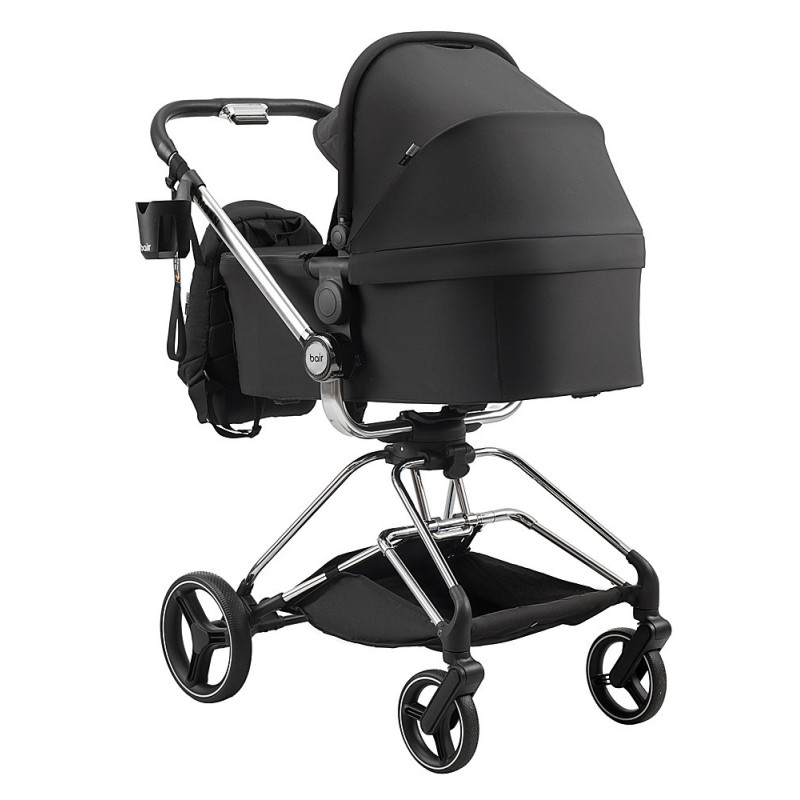 Універсальна коляска 2 в 1 Bair Moon Silver Edition MS-01 чорний