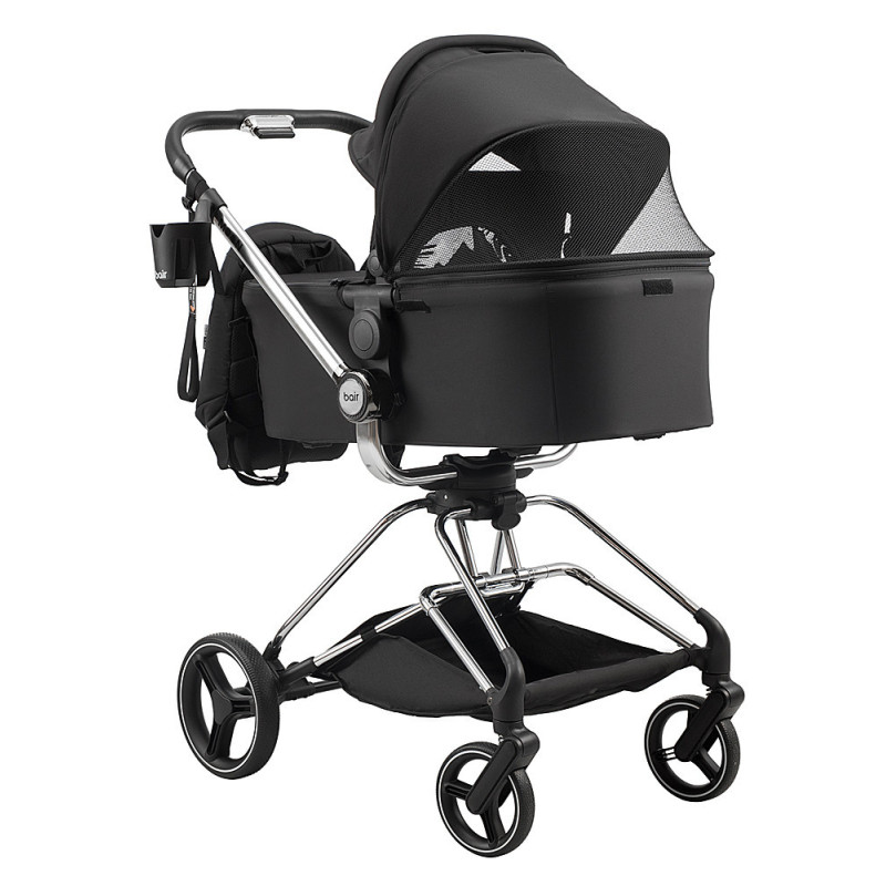 Універсальна коляска 2 в 1 Bair Moon Silver Edition MS-01 чорний