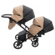Універсальна коляска 2 в 1 для двійні Bair Kiwi DUO ECO BKD-18/15 капучино / чорний
