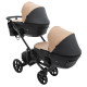 Універсальна коляска 2 в 1 для двійні Bair Kiwi DUO ECO BKD-18/15 капучино / чорний