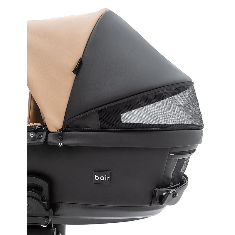 Універсальна коляска 2 в 1 для двійні Bair Kiwi DUO ECO BKD-18/15 капучино / чорний