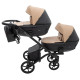 Універсальна коляска 2 в 1 для двійні Bair Kiwi DUO ECO BKD-18/15 капучино / чорний