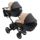 Універсальна коляска 2 в 1 для двійні Bair Kiwi DUO ECO BKD-18/15 капучино / чорний