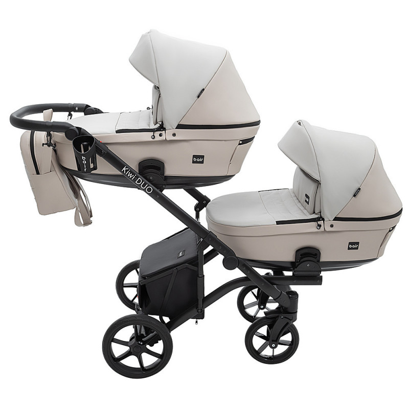 Універсальна коляска 2 в 1 для двійні Bair Kiwi DUO ECO BKD-32/33 бежевий / капучино