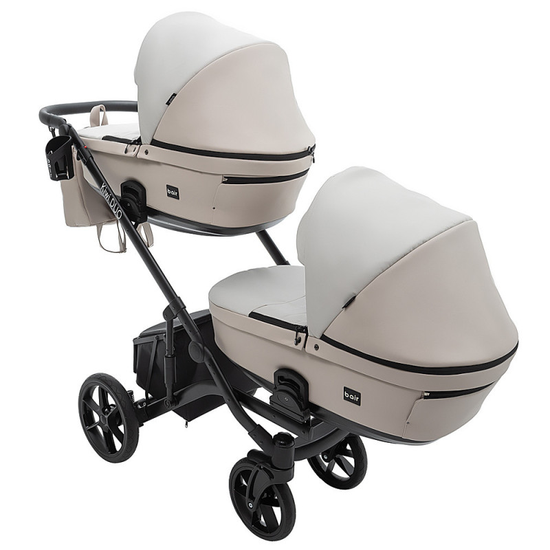 Універсальна коляска 2 в 1 для двійні Bair Kiwi DUO ECO BKD-32/33 бежевий / капучино