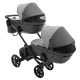 Універсальна коляска 2 в 1 для двійні Bair Kiwi DUO ECO BKD-21/15 сірий / графіт