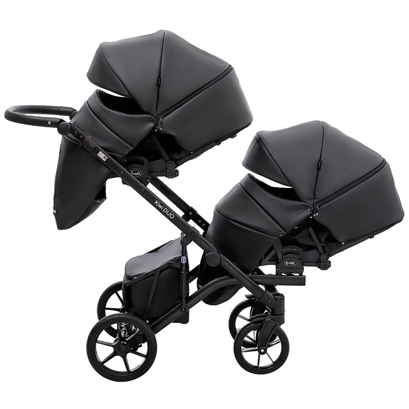 Універсальна коляска 2 в 1 для двійні Bair Kiwi DUO ECO BKD-15 чорний