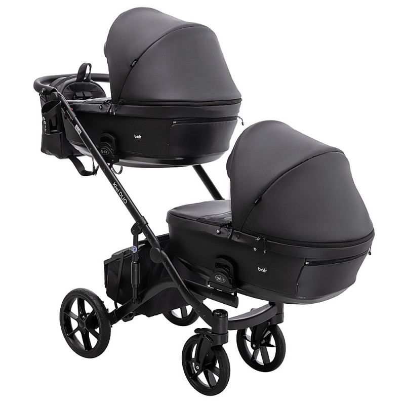 Універсальна коляска 2 в 1 для двійні Bair Kiwi DUO ECO BKD-15 чорний