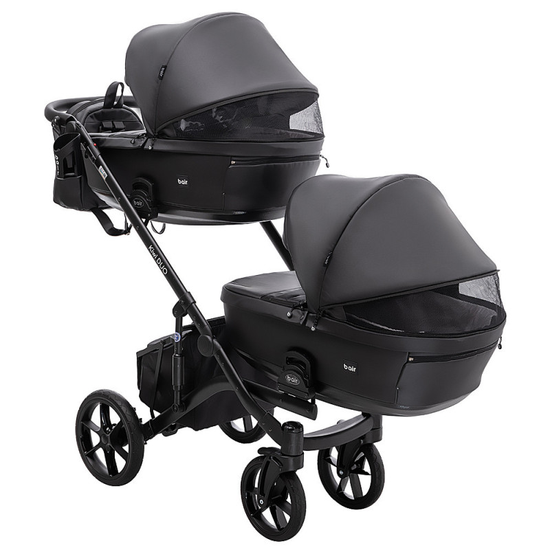 Універсальна коляска 2 в 1 для двійні Bair Kiwi DUO ECO BKD-15 чорний