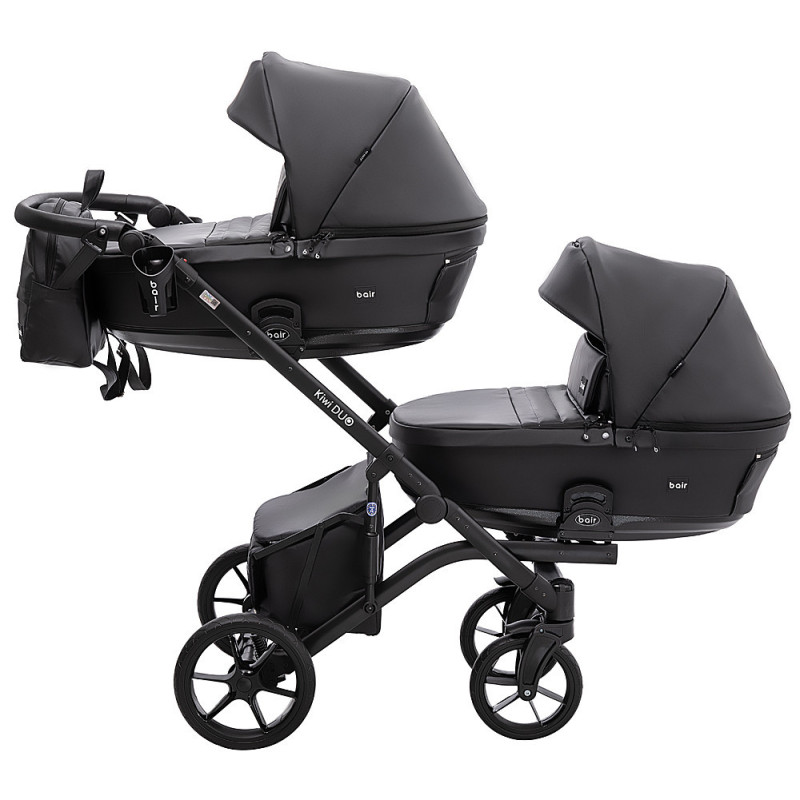 Універсальна коляска 2 в 1 для двійні Bair Kiwi DUO ECO BKD-15 чорний