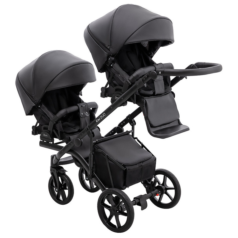 Універсальна коляска 2 в 1 для двійні Bair Kiwi DUO ECO BKD-15 чорний