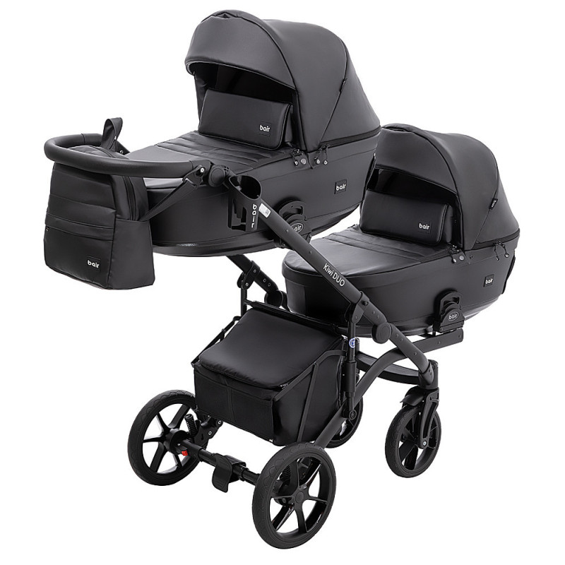 Універсальна коляска 2 в 1 для двійні Bair Kiwi DUO ECO BKD-15 чорний