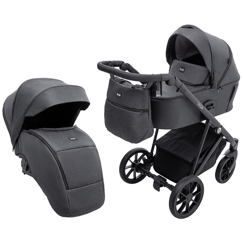 Універсальна коляска 2 в 1 Bair Vega Soft vs-04 coal графіт