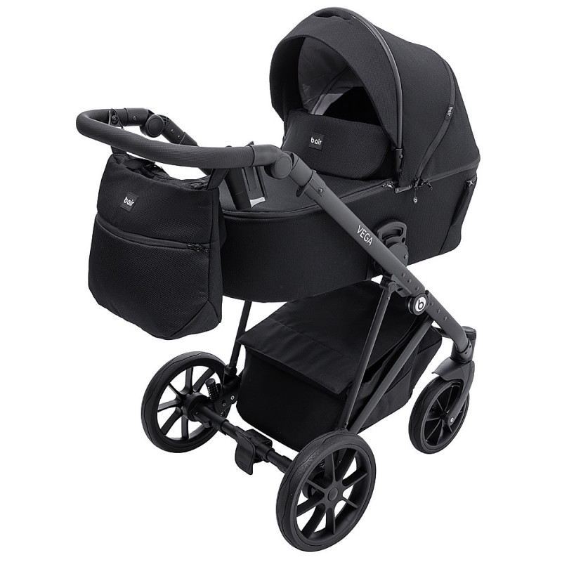 Універсальна коляска 2 в 1 Bair Vega Soft black чорний