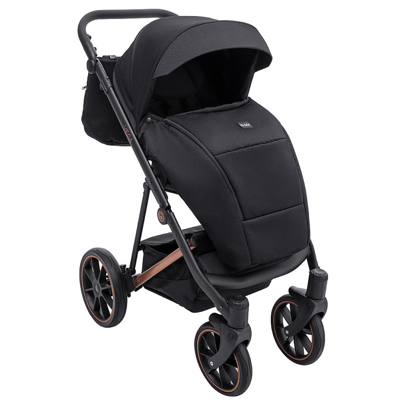Універсальна коляска 2 в 1 Bair Vega Soft black magma чорний