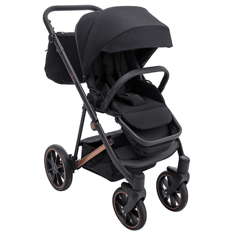 Універсальна коляска 2 в 1 Bair Vega Soft black magma чорний