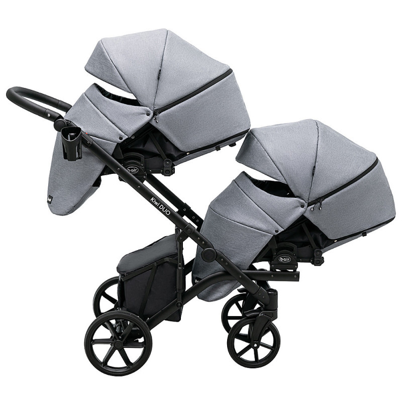 Універсальна коляска 2 в 1 для двійні Bair Kiwi DUO Soft BKP-218 сірий