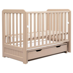 Ліжечко Bair Люкс LUX-3 маятник, шухляда, опускання бук білий