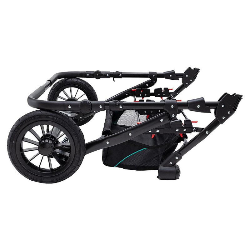 Універсальна коляска 2 в 1 для двійні Bair Sorento DUO BS-01 бірюзовий / графіт