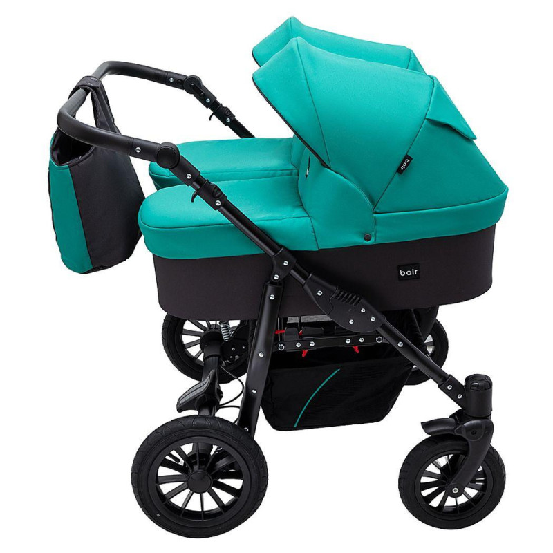 Універсальна коляска 2 в 1 для двійні Bair Sorento DUO BS-01 бірюзовий / графіт