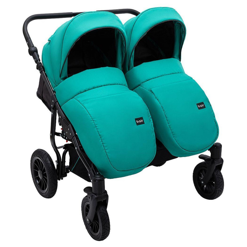 Універсальна коляска 2 в 1 для двійні Bair Sorento DUO BS-01 бірюзовий / графіт