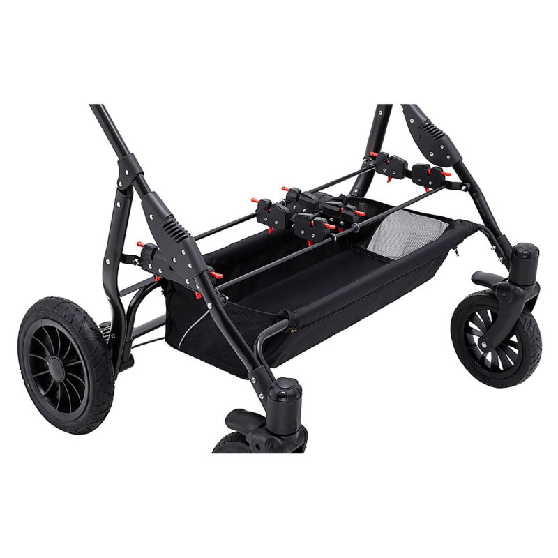 Універсальна коляска 2 в 1 для двійні Bair Sorento DUO BS-04 графіт/чорний