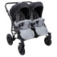 Універсальна коляска 2 в 1 для двійні Bair Sorento DUO BS-05 сірий/чорний
