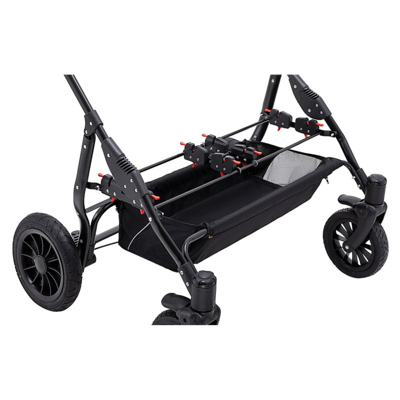 Універсальна коляска 2 в 1 для двійні Bair Sorento DUO BS-05 сірий/чорний