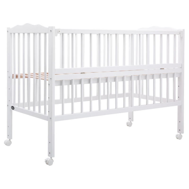 Ліжечко Bair Веселка V-1 відкидний бік, колеса бук білий