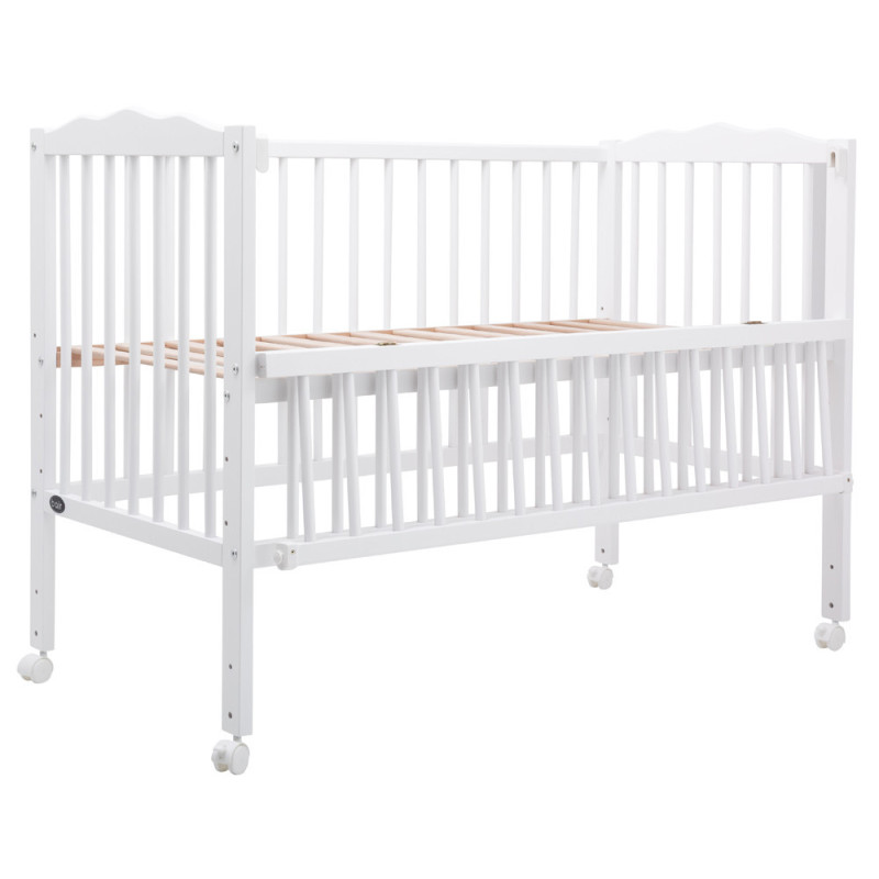 Ліжечко Bair Веселка V-1 відкидний бік, колеса бук білий