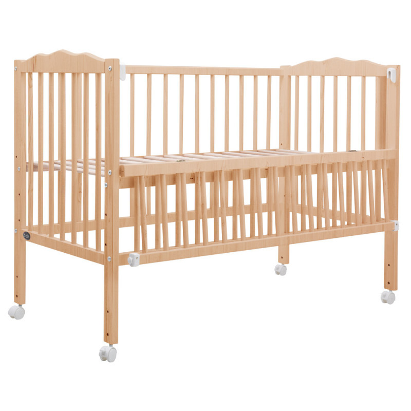 Ліжечко Bair Веселка V-1 відкидний бік, колеса бук натуральний