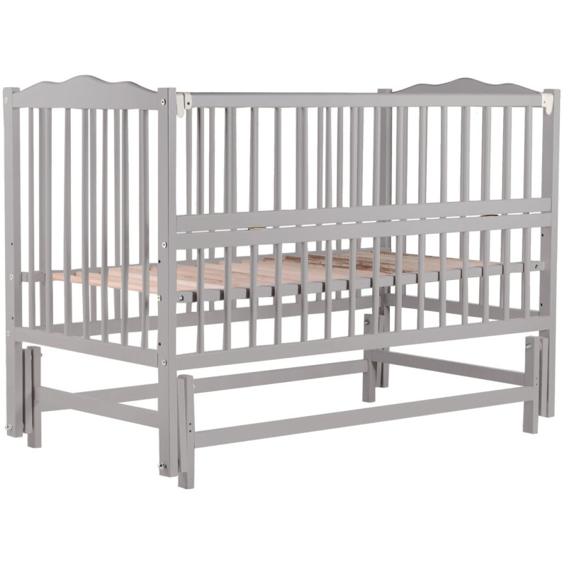 Ліжечко Bair Веселка VM-2 маятник, відкидний бік бук сірий