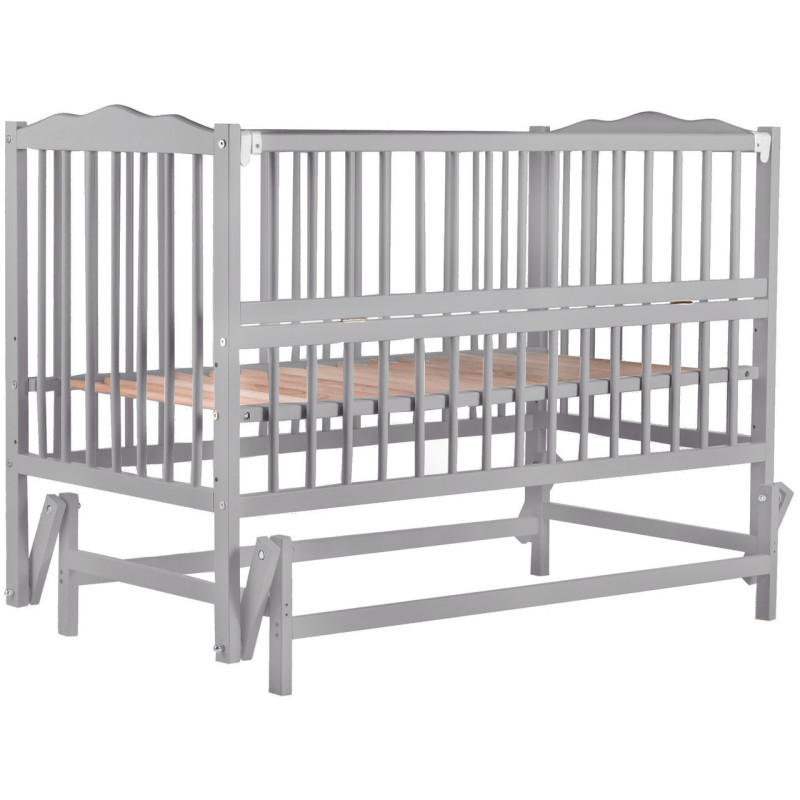 Ліжечко Bair Веселка VM-2 маятник, відкидний бік бук сірий