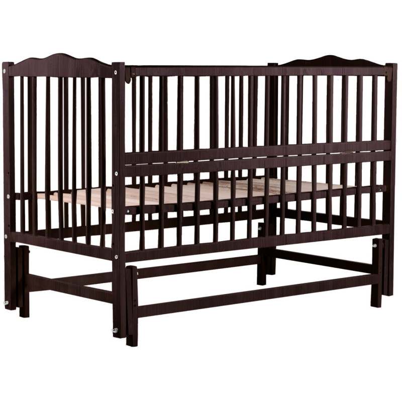 Ліжечко Bair Веселка VM-2 маятник, відкидний бік бук венге