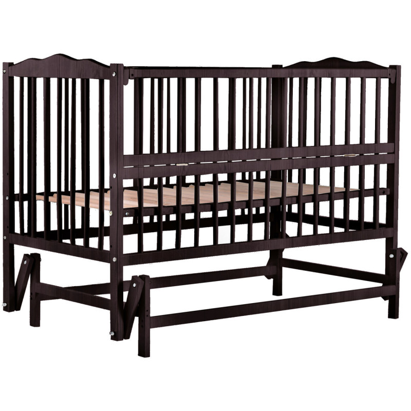 Ліжечко Bair Веселка VM-2 маятник, відкидний бік бук венге