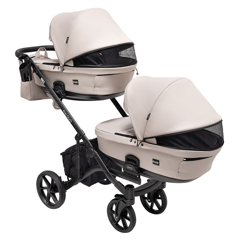 Універсальна коляска 2 в 1 для двійні Bair Kiwi DUO ECO BKD-33-1 капучино