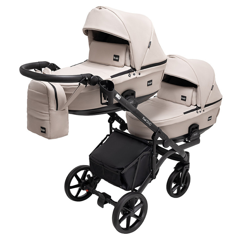 Універсальна коляска 2 в 1 для двійні Bair Kiwi DUO ECO BKD-33-1 капучино
