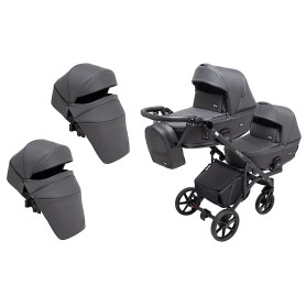 Універсальна коляска 2 в 1 для двійні Bair Kiwi DUO Soft BKD-219-1 графіт