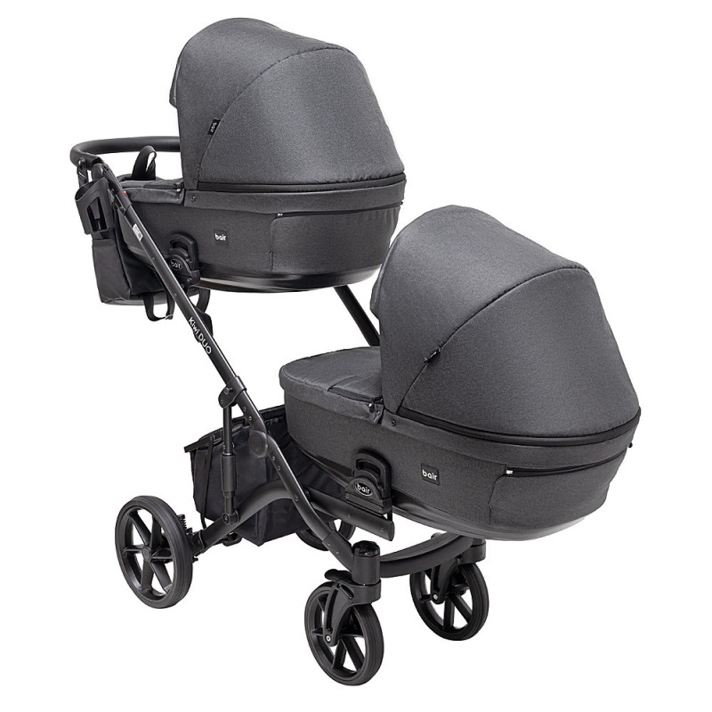 Універсальна коляска 2 в 1 для двійні Bair Kiwi DUO Soft BKD-219-1 графіт