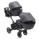 Універсальна коляска 2 в 1 для двійні Bair Kiwi DUO Soft BKD-219-1 графіт