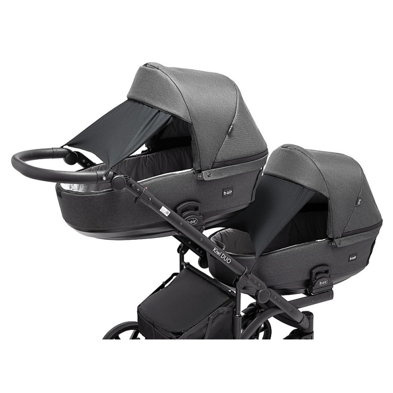 Універсальна коляска 2 в 1 для двійні Bair Kiwi DUO Soft BKD-219-1 графіт