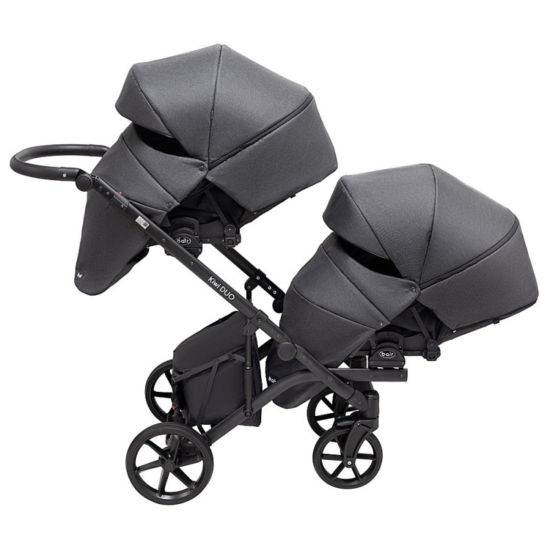 Універсальна коляска 2 в 1 для двійні Bair Kiwi DUO Soft BKD-219-1 графіт