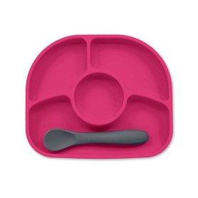Ложка BBluv Силіконова тарілка Рожева