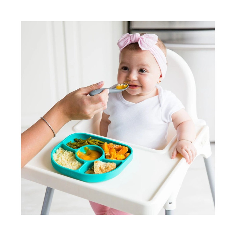 Ложка BBluv Силіконова тарілка Рожева