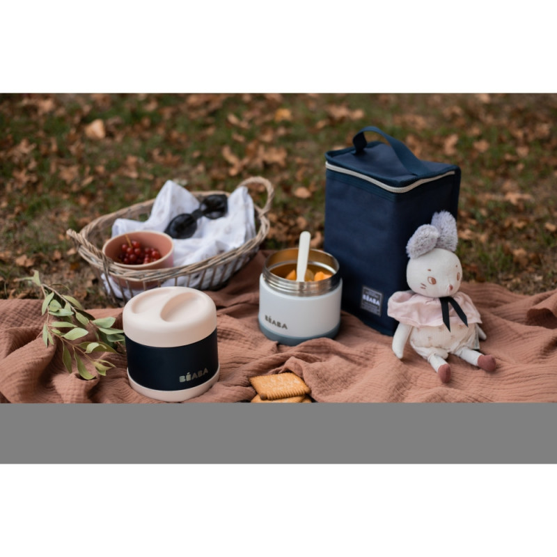 Термос Beaba для їжі 500 мл. білий/голубий