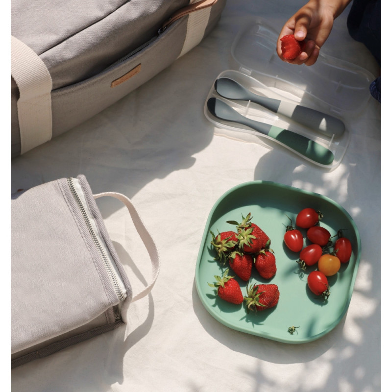 Набір ложок Beaba силіконових 2 шт. 4+ матовий зелений/сірий