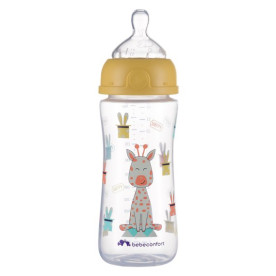 Пляшка BEBE CONFORT для годування EMO PP 360ML T2 FF з силіконовою пустушкою жовта