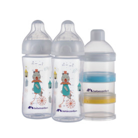 Тарілка BEBE CONFORT Набір для годування EMO РР 270 ML 2шт білі з диспенсером Urban Garden